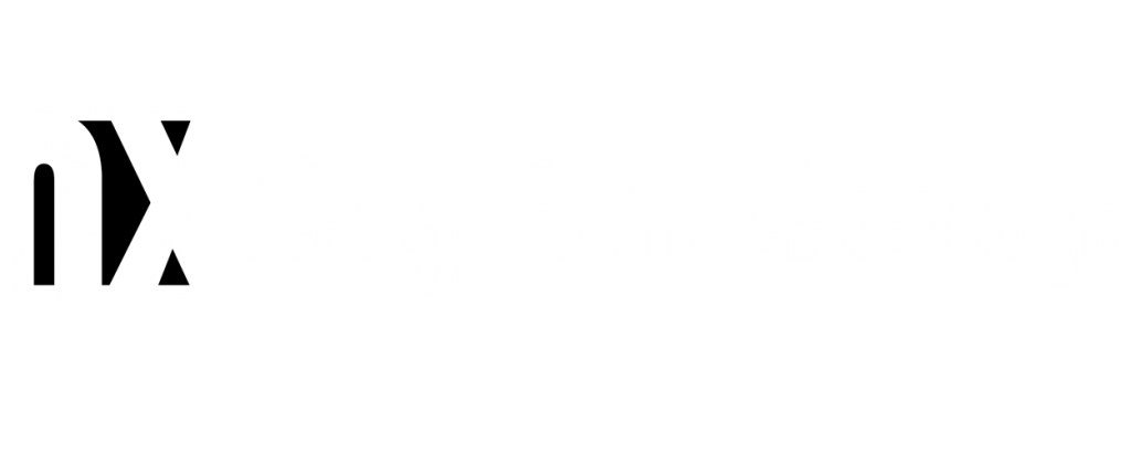 logo blanco NX Digital Group letras